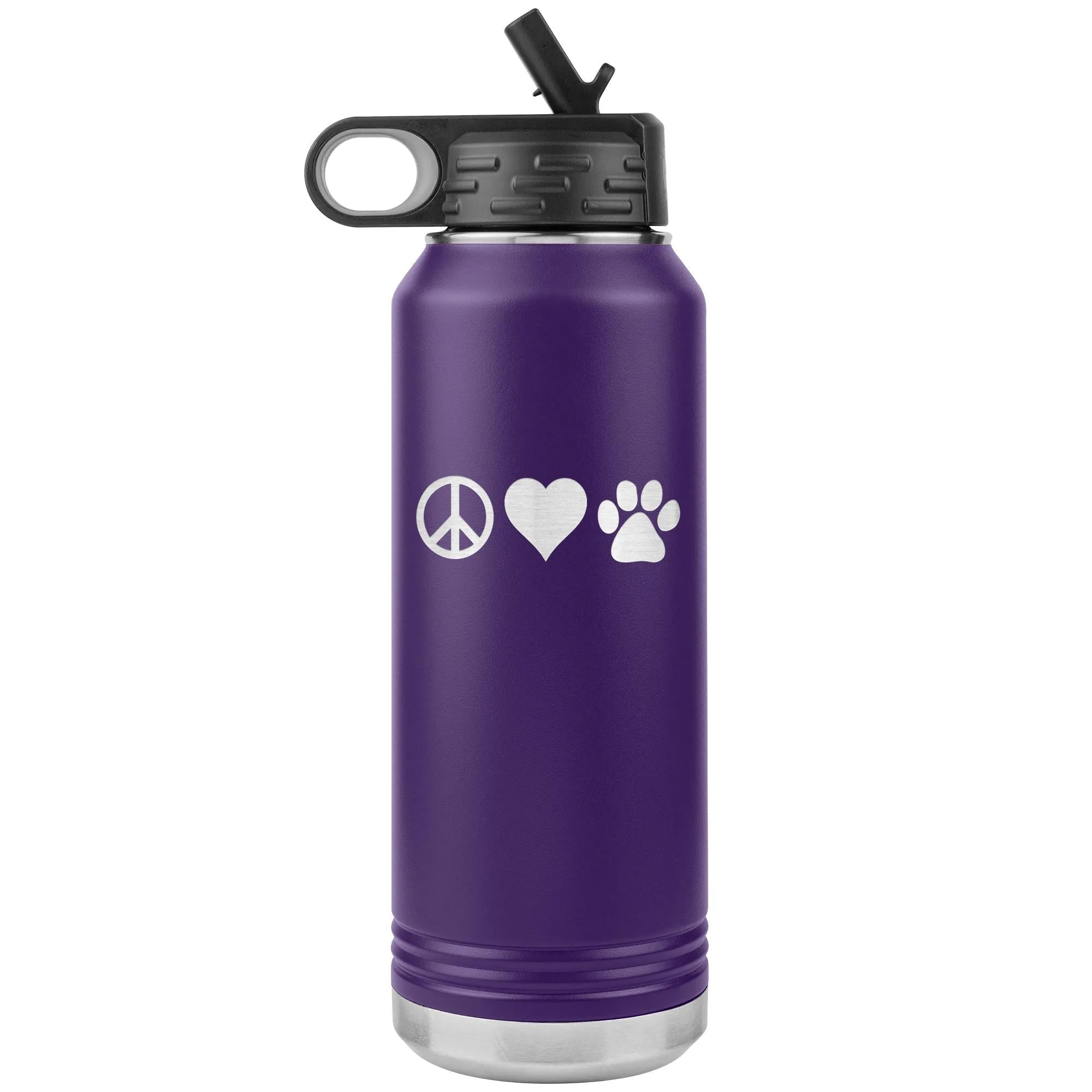 Peace, love, animals Water Bottle Tumbler 32 oz