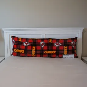 Pillows - Body Pillow Cover - Brand Loyalty - NFL - Kansas City - Chiefs - Plaid