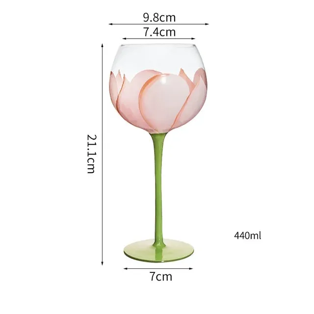 Pre Order:  Flower Hand Painted Wine Glass