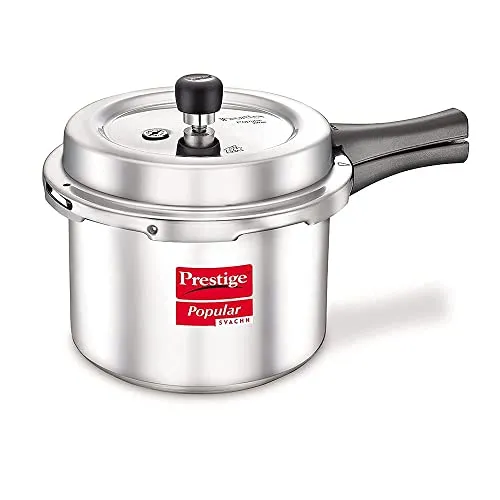 Prestige Popular Svachh Aluminium Outer Lid Pressure Cooker, 1.5 Litre - Silver, Medium (10162)