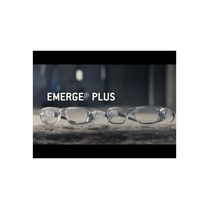 Pyramex SG9810R20 Emerge Plus Safety Glasses, Gray Frame, Clear  2.0 Lens, 1 Each