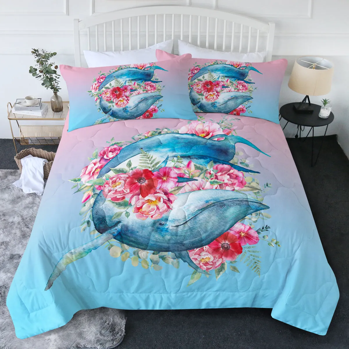 Queen of Whales Comforter Set