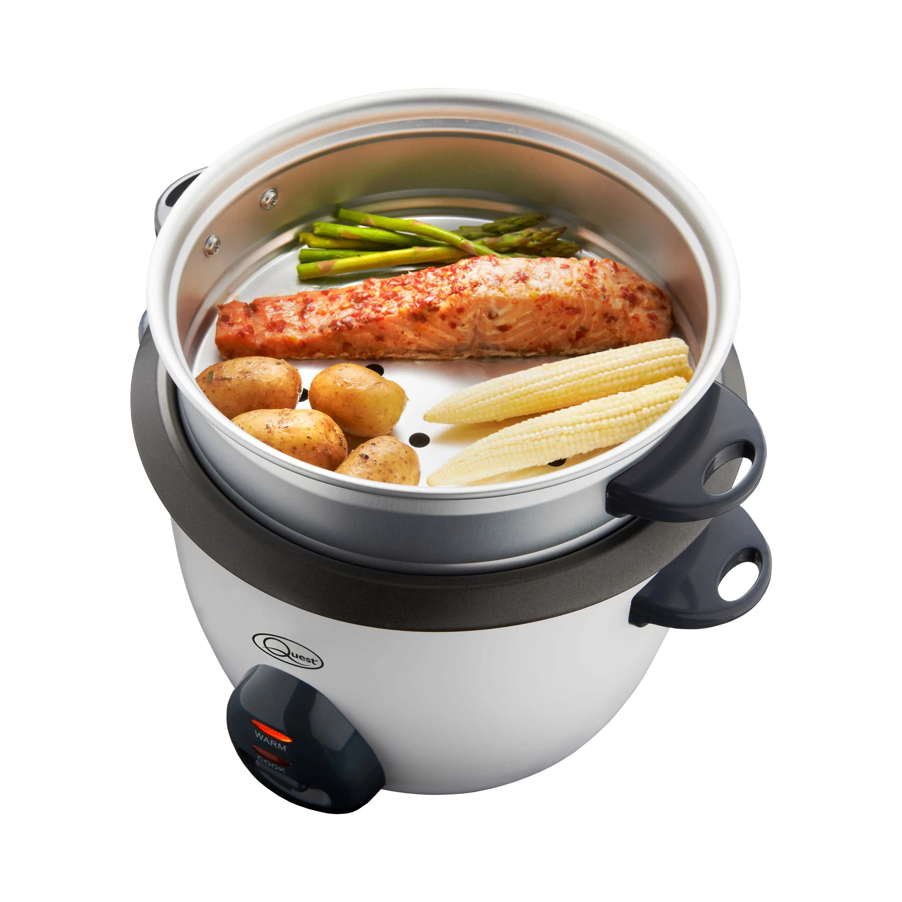 Quest Rice Cooker & Steamer with Warm setting - 1L - Silver