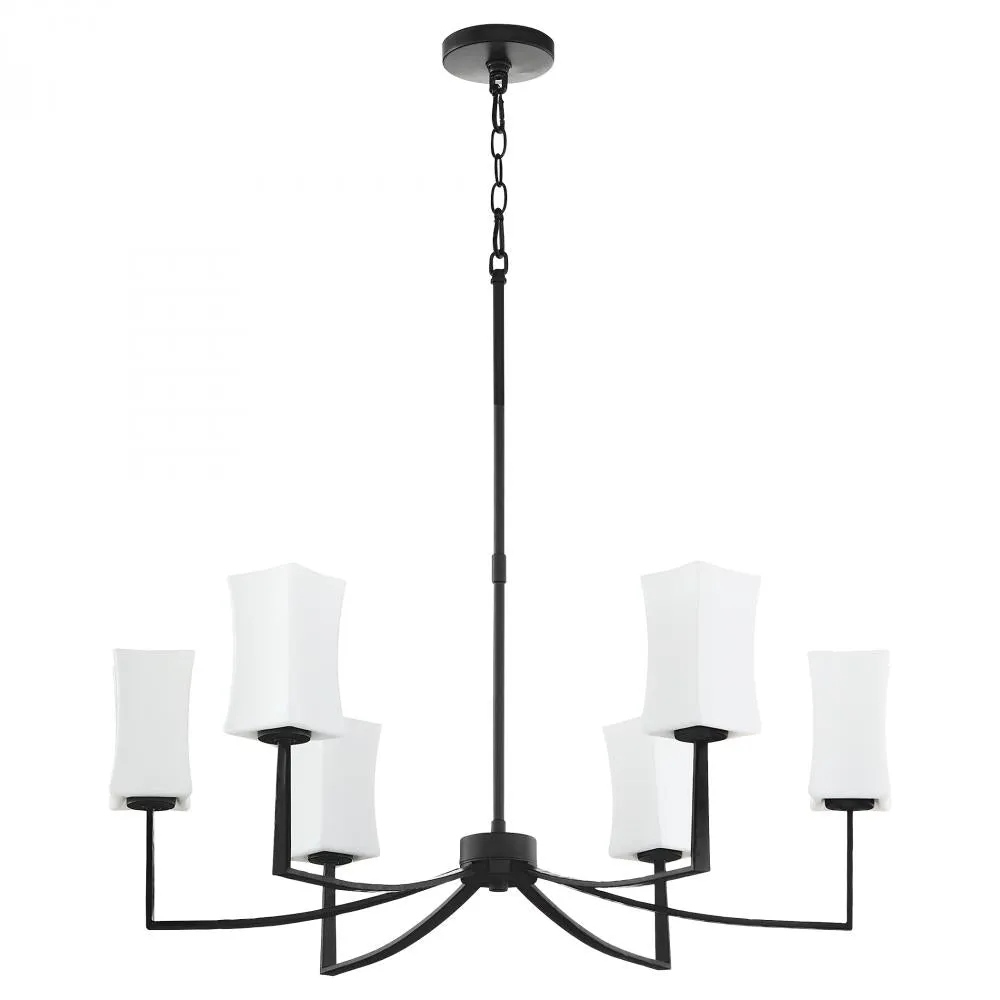 Quorum International AYALA 681-6-59 Chandelier Contemporary - Matte Black