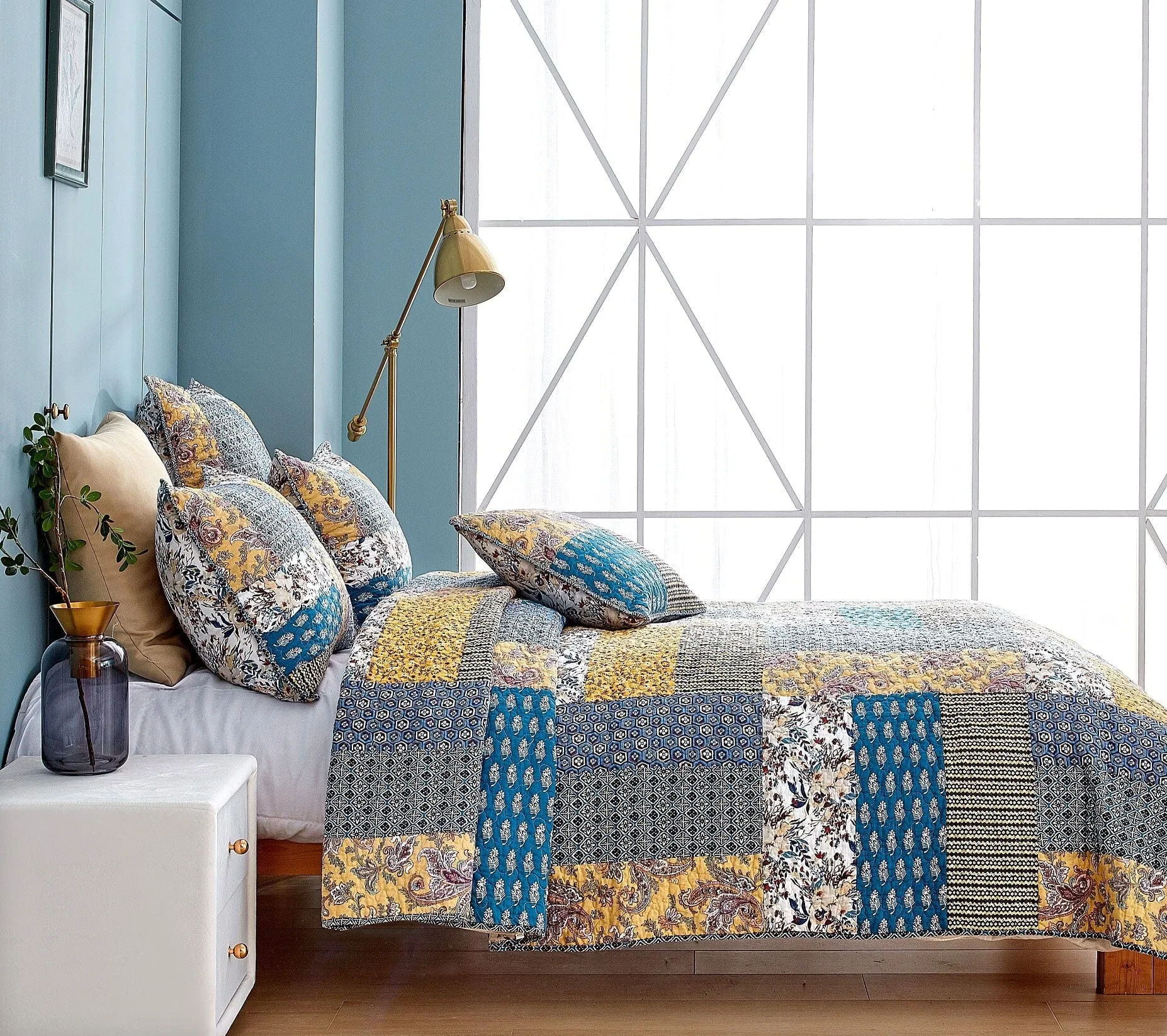 Random Mystery Box -  Cotton Patchwork Quilted Bedspread Coverlet Set