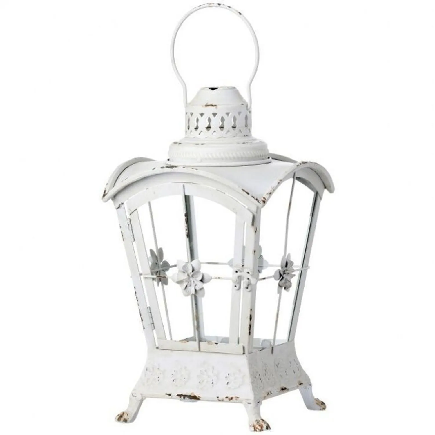 Regency International Metal & Glass Footed Lantern 8x13.75" Tall