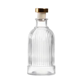 Ribbed Glass Perfume Bottle With Rose Gold Stopper 200ml