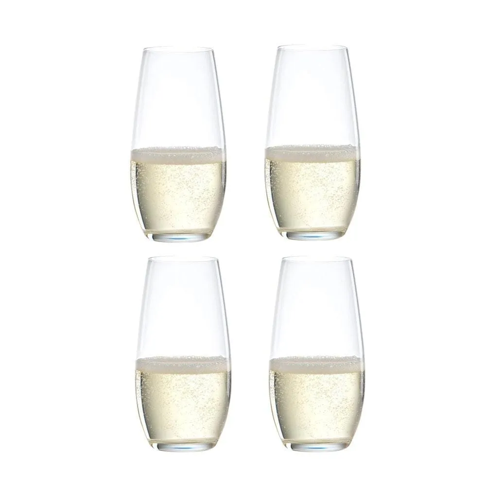 Riedel O Wine Tumbler Stemless Champagne Glasses (Set of 4)