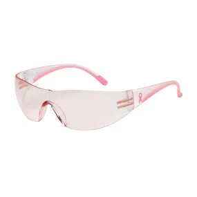 Rimless Safety Glasses with Clear / Pink Temple, Pink Lens and Anti-Scratch Coating