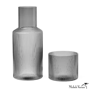 Ripple Small Carafe Set Smoked Grey