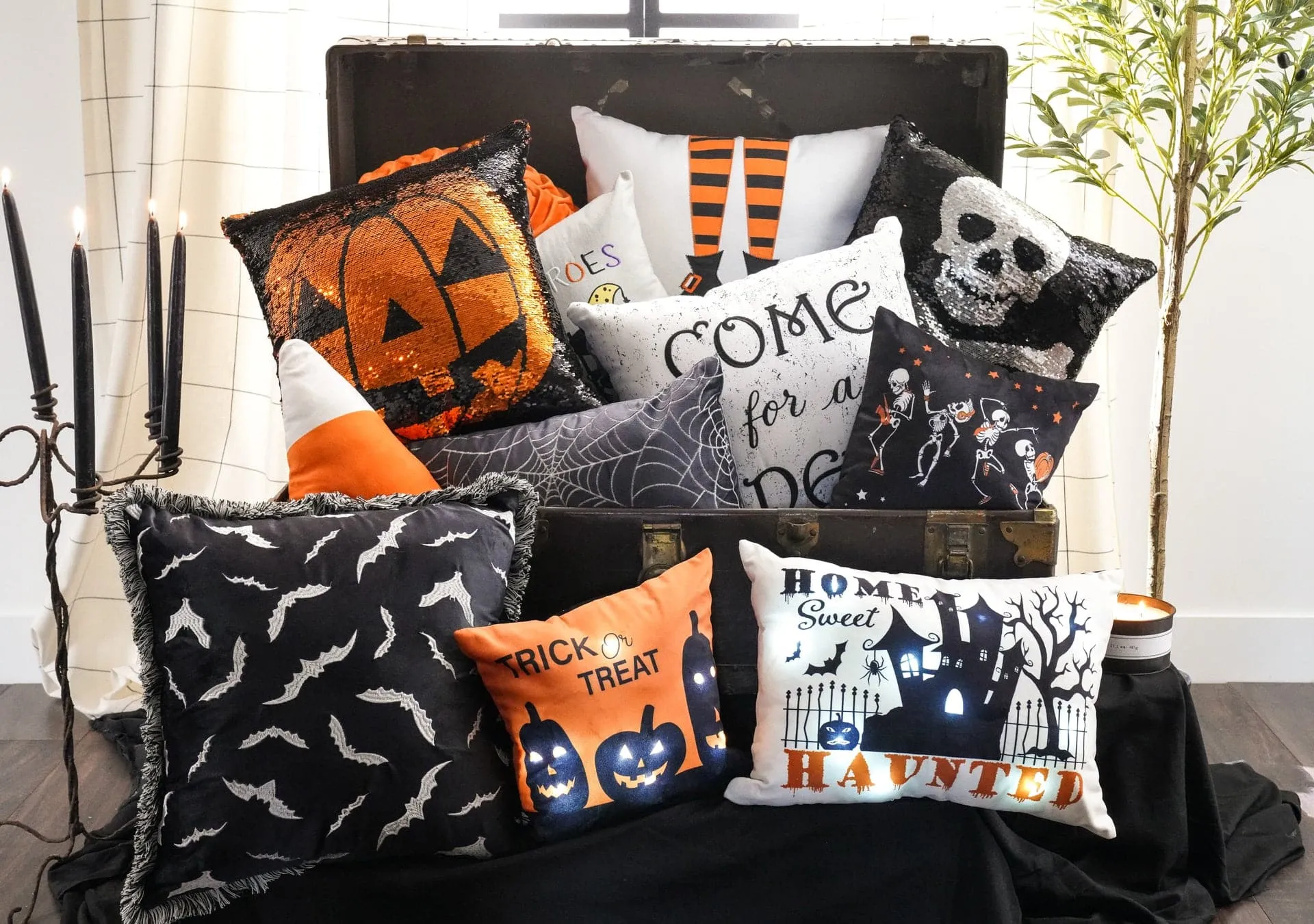 Rocking Skeleton Decorative Throw Pillow