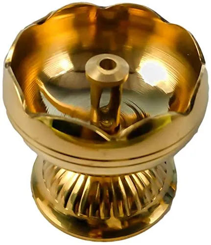 RoliMoli Shri Anand Diya Hindu Pooja Article Brass Oil Lamp Diyas (4 cm)