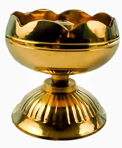 RoliMoli Shri Anand Diya Hindu Pooja Article Brass Oil Lamp Diyas (4 cm)