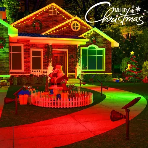 ROSHWEY Solar Outdoor Lights Waterproof, 9 Lighting Modes Halloween Christmas Solar Garden Lights Colored Landscape Spotlights Spot Lights Outdoor Lighting for Backyard House Yard Pool Patio- 4 Pack