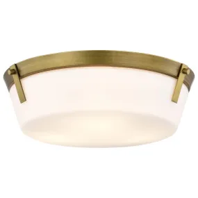 Rowen 15 in. 3 lights Flush Mount Light Natural Brass Finish