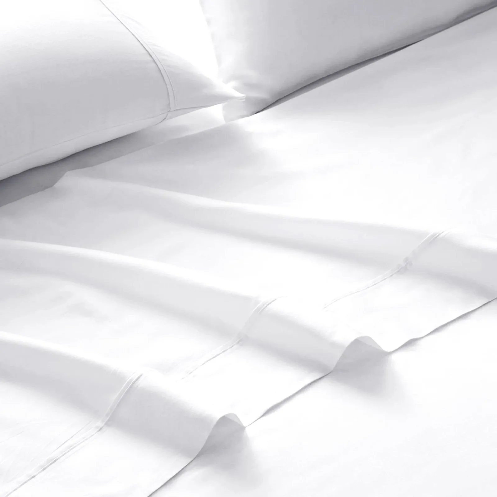 Royal Comfort 4 Piece 1500TC Sheet Set And Goose Feather Down Pillows 2 Pack Set King White