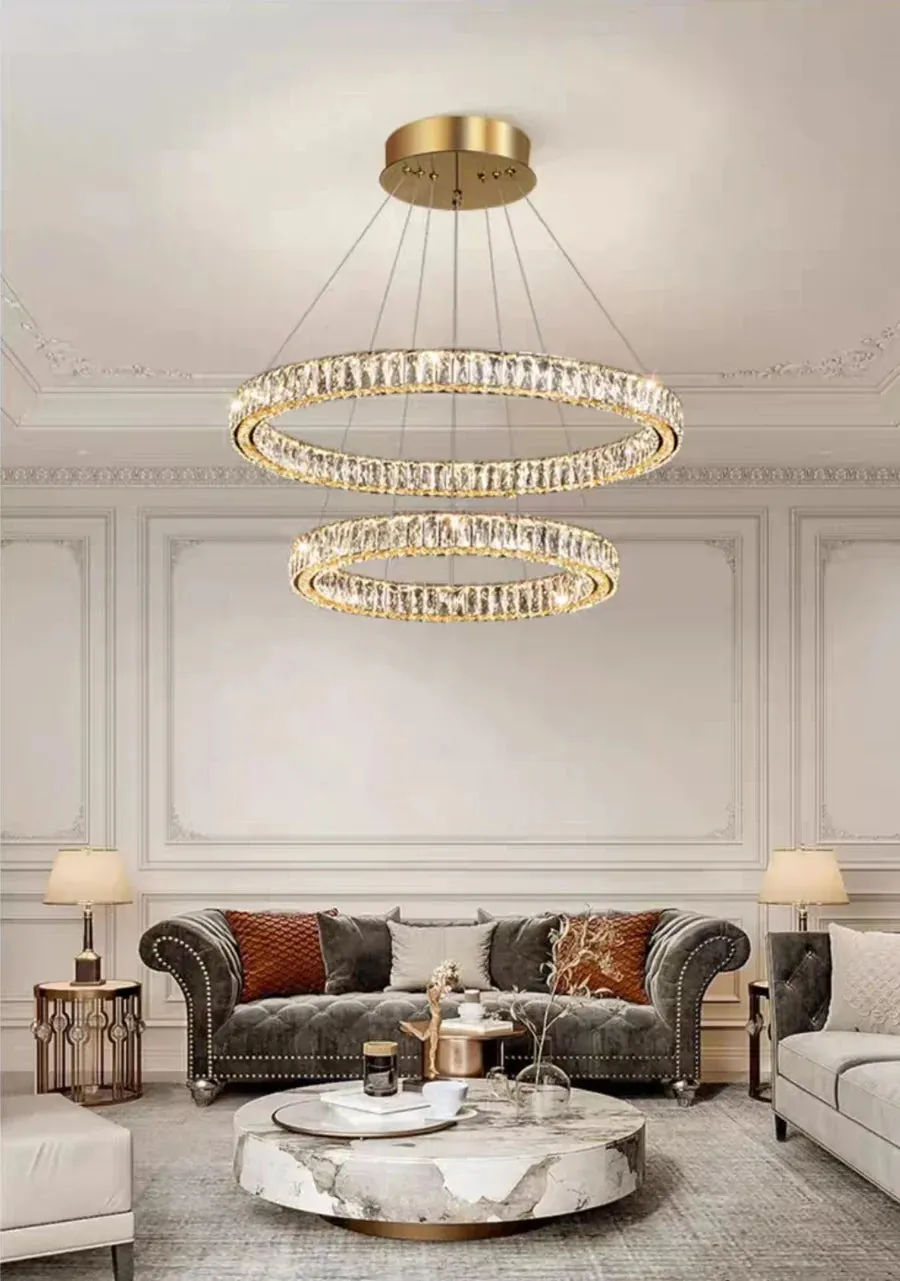 Rylight 2/3/4/5/6/7/8/9-Rings Crystal Chandelier