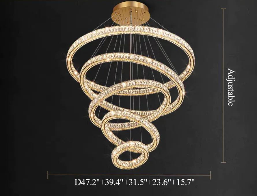 Rylight 2/3/4/5/6/7/8/9-Rings Crystal Chandelier