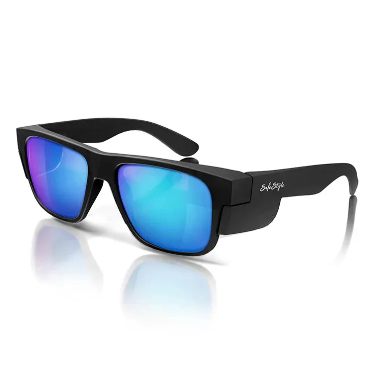 Safestyle Fusions Matte Black Frame Mirror Blue Polarised Lens (FMBBP100)