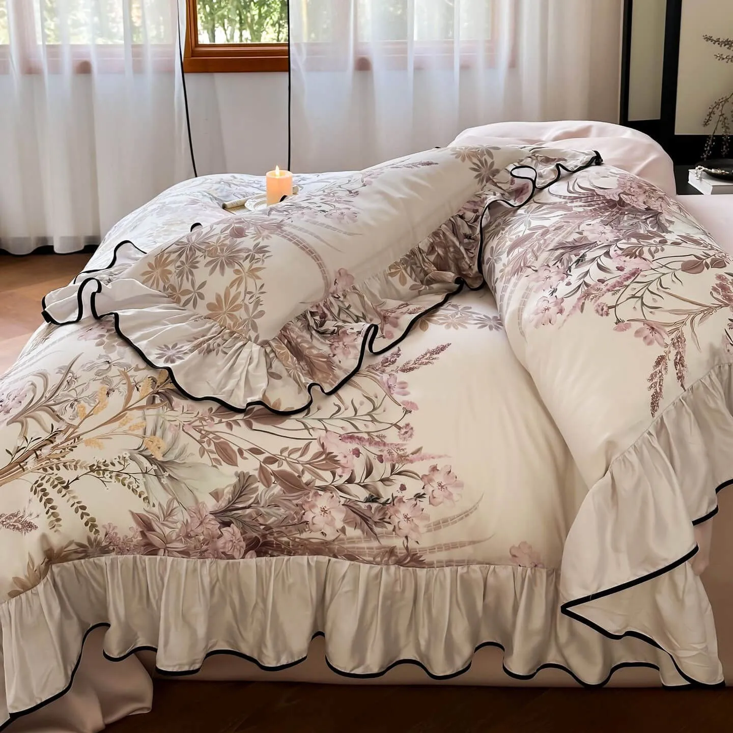 Silky Floral Bedding Set