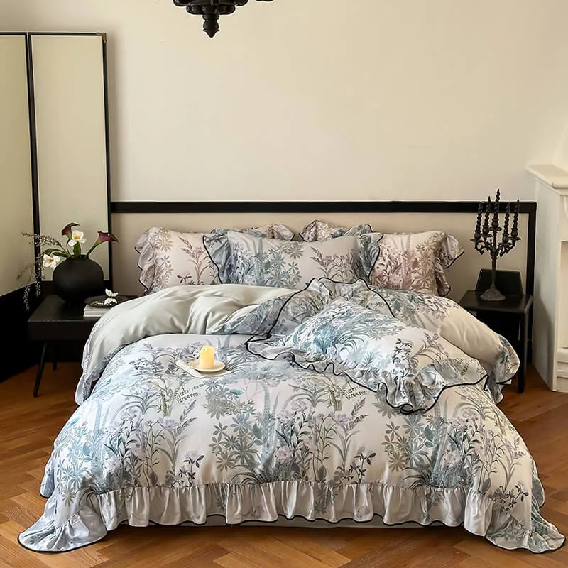 Silky Floral Bedding Set