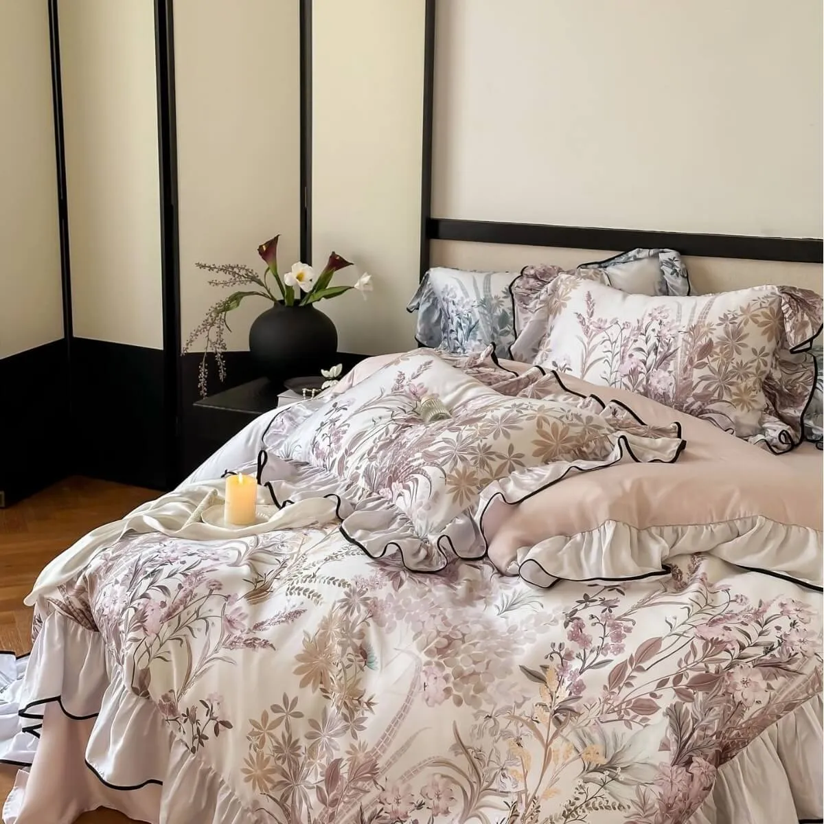 Silky Floral Bedding Set