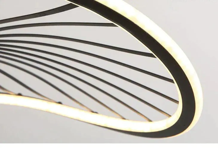 Simple Ring Shaped Chandelier Led Modern Fan Shaped Chandelier