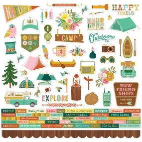 Simple Stories Trail Mix Cardstock Stickers 12"X12"