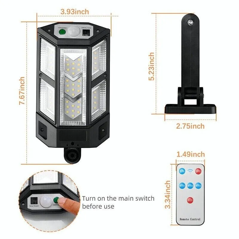 SMAXPro™ Solar Street Light: 43LED Super-Bright Commercial Outdoor Solar Wall Lamp