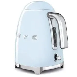 Smeg 50's Style Jug Kettle, 1.7L, 300W, Soft Opening, 360° Swivel Base - Pastel Blue