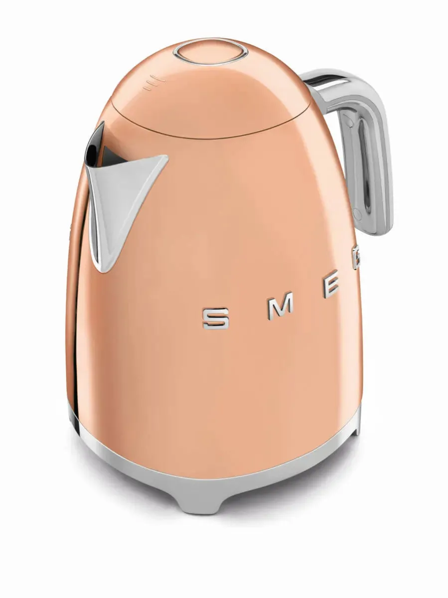 SMEG KLF03RGUK 1.7 Litre 50's Style Kettle, 22.6cm Wide - Rose Gold