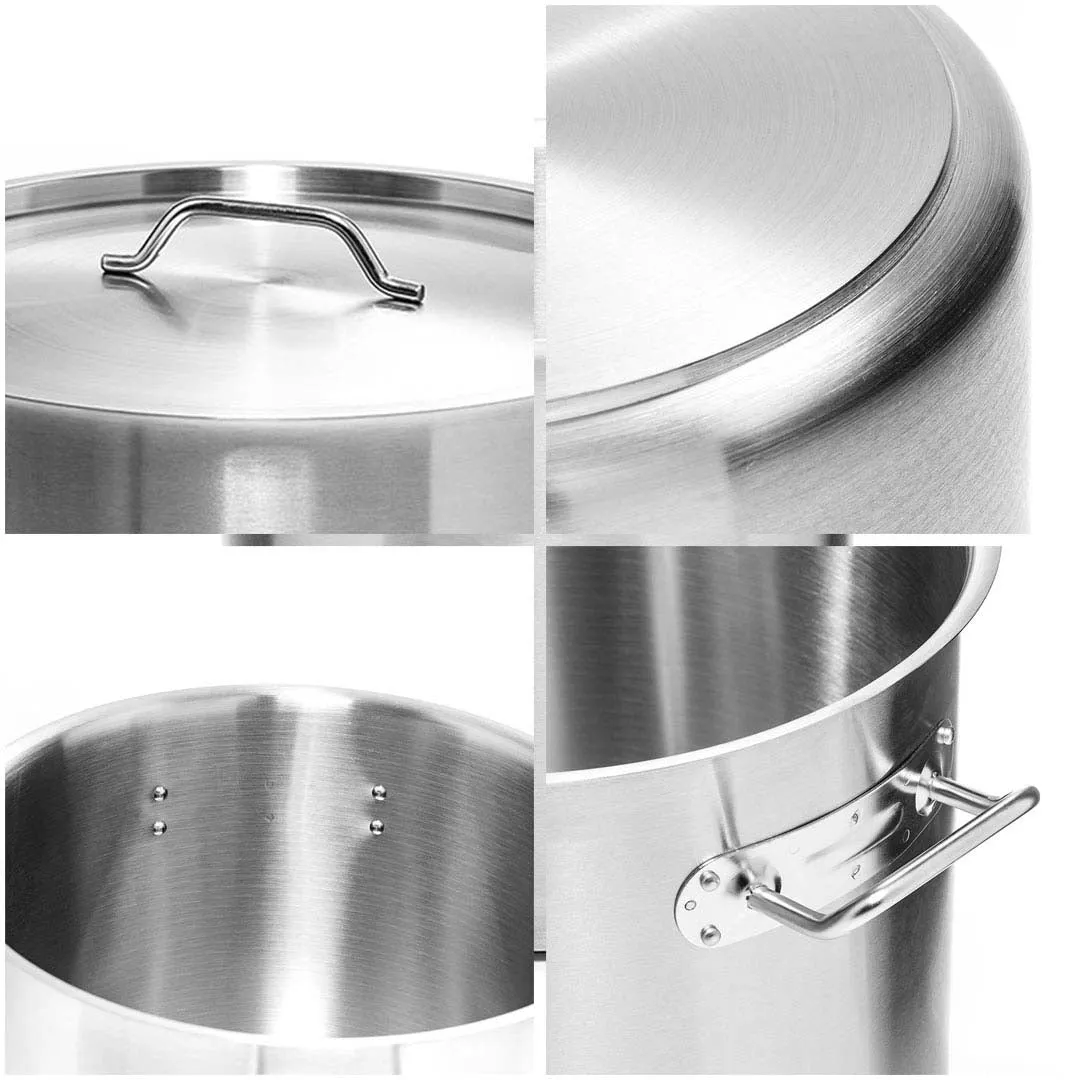 SOGA 23L Wide Stock Pot  and 71L Tall Top Grade Thick Stainless Steel Stockpot 18/10