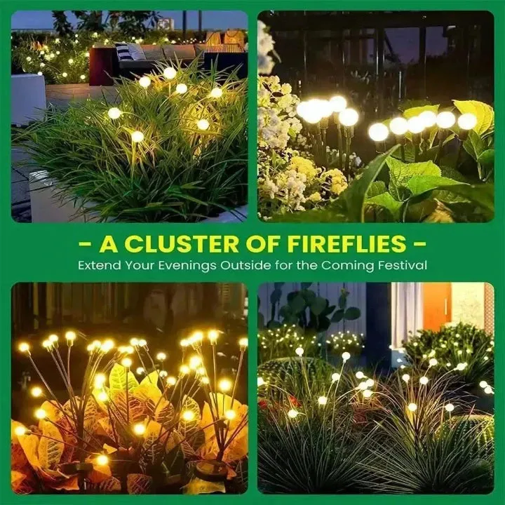 Solar Garden Lighting Waterproof Outdoor Pathway Decoration Firefly Fairy Lights For Home, Patio