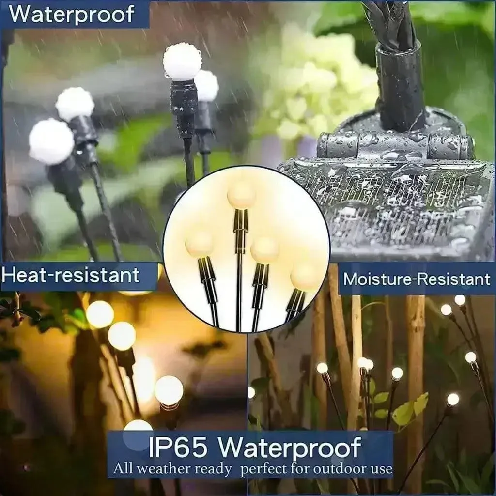 Solar Garden Lighting Waterproof Outdoor Pathway Decoration Firefly Fairy Lights For Home, Patio