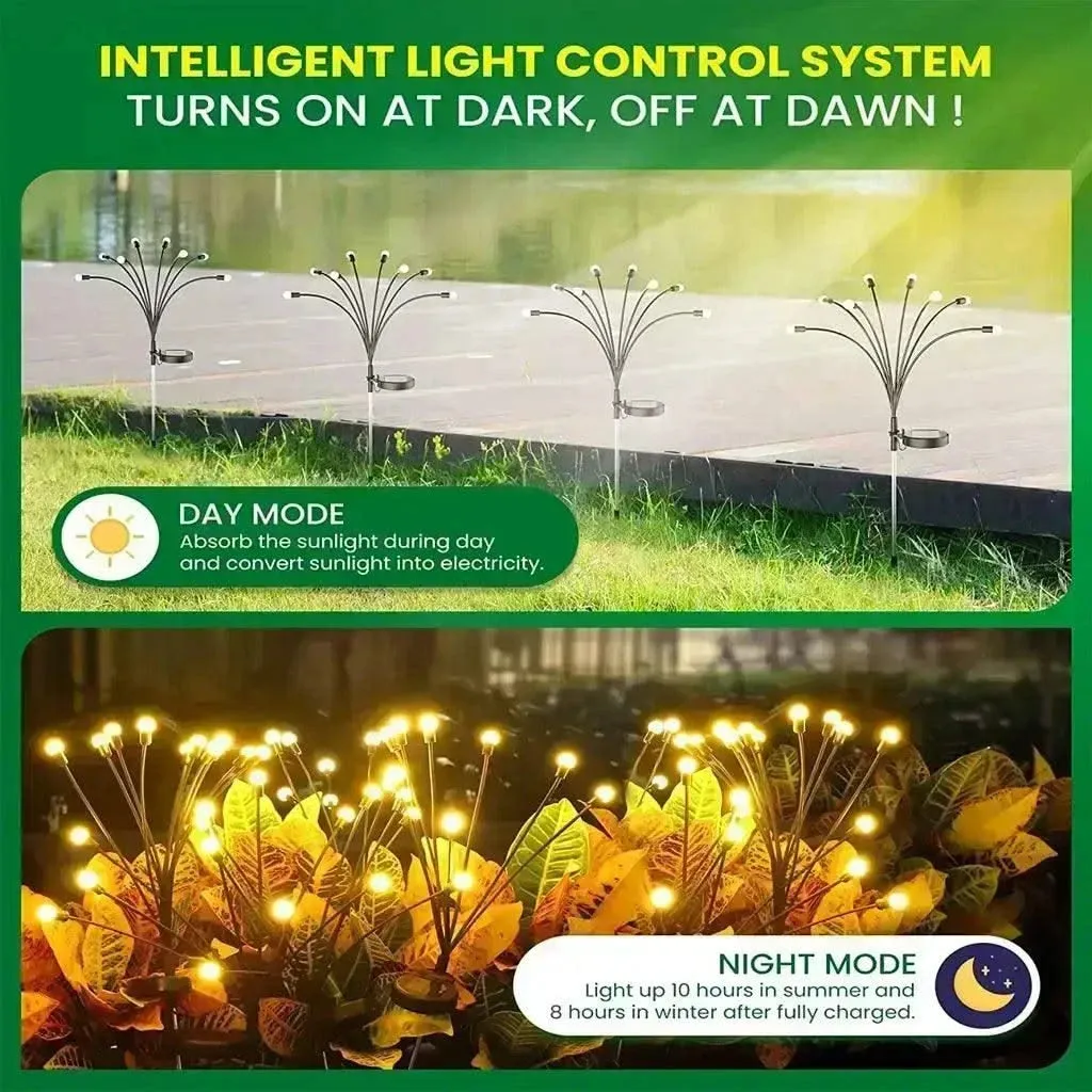 Solar Garden Lighting Waterproof Outdoor Pathway Decoration Firefly Fairy Lights For Home, Patio