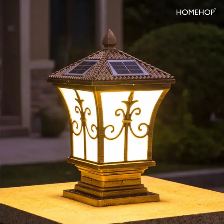 Solar Outdoor Gate Lamp Perfect Illumination with Modern LED Frontgate Pillar Light for Home, Garden and Outdoor (Renewed)