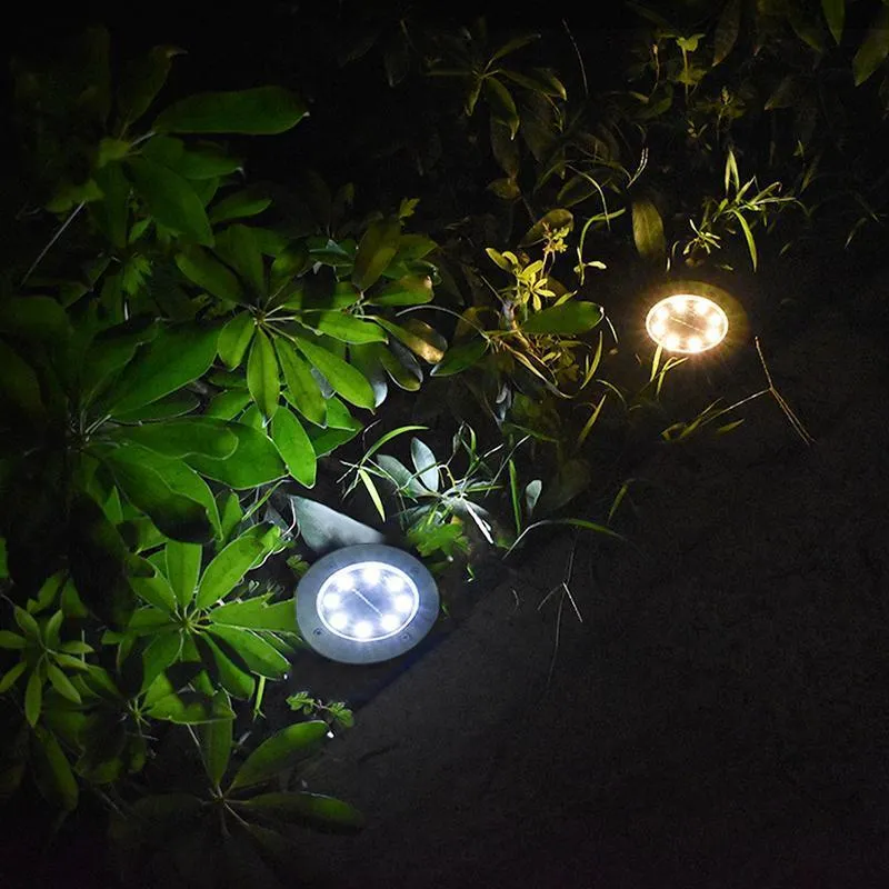 Solar Powered Ground Light Waterproof Garden Pathway Deck Lights With 8 LEDs Solar Lamp for Home Yard