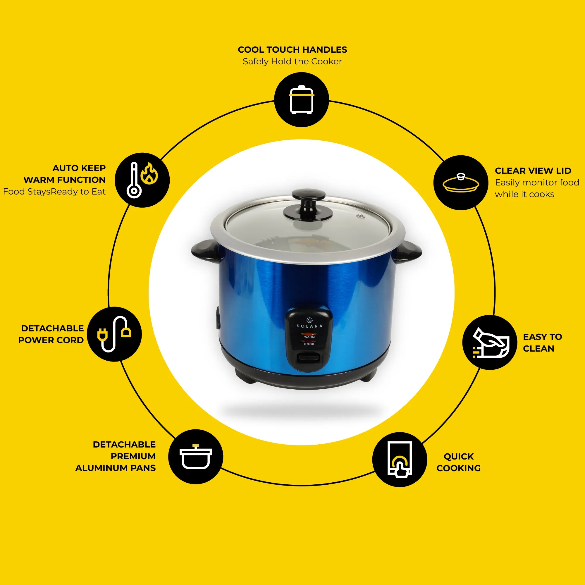 Solara Electric Rice Cooker - One Touch