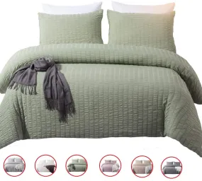 Solid King Duvet Cover Set Gray Washed Cotton Bedding Set 3 Pieces