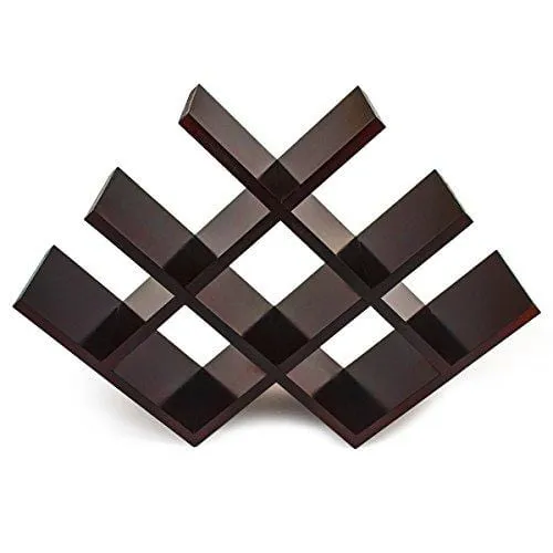 Sorbus Wine Rack Butterfly - Stores 8 Bottles of Wine - Sleek and Chic Looking - Minimal Assembly Required (Brown)