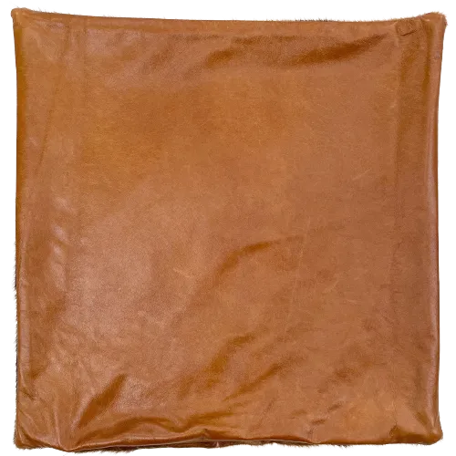 Square Pillow Cover - Golden Brown and Black Brindle Cowhide - 18" x 18" (PILC139)