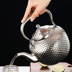 Stainless Steel Hammer Texture Boiling Kettle With Tea Strainer