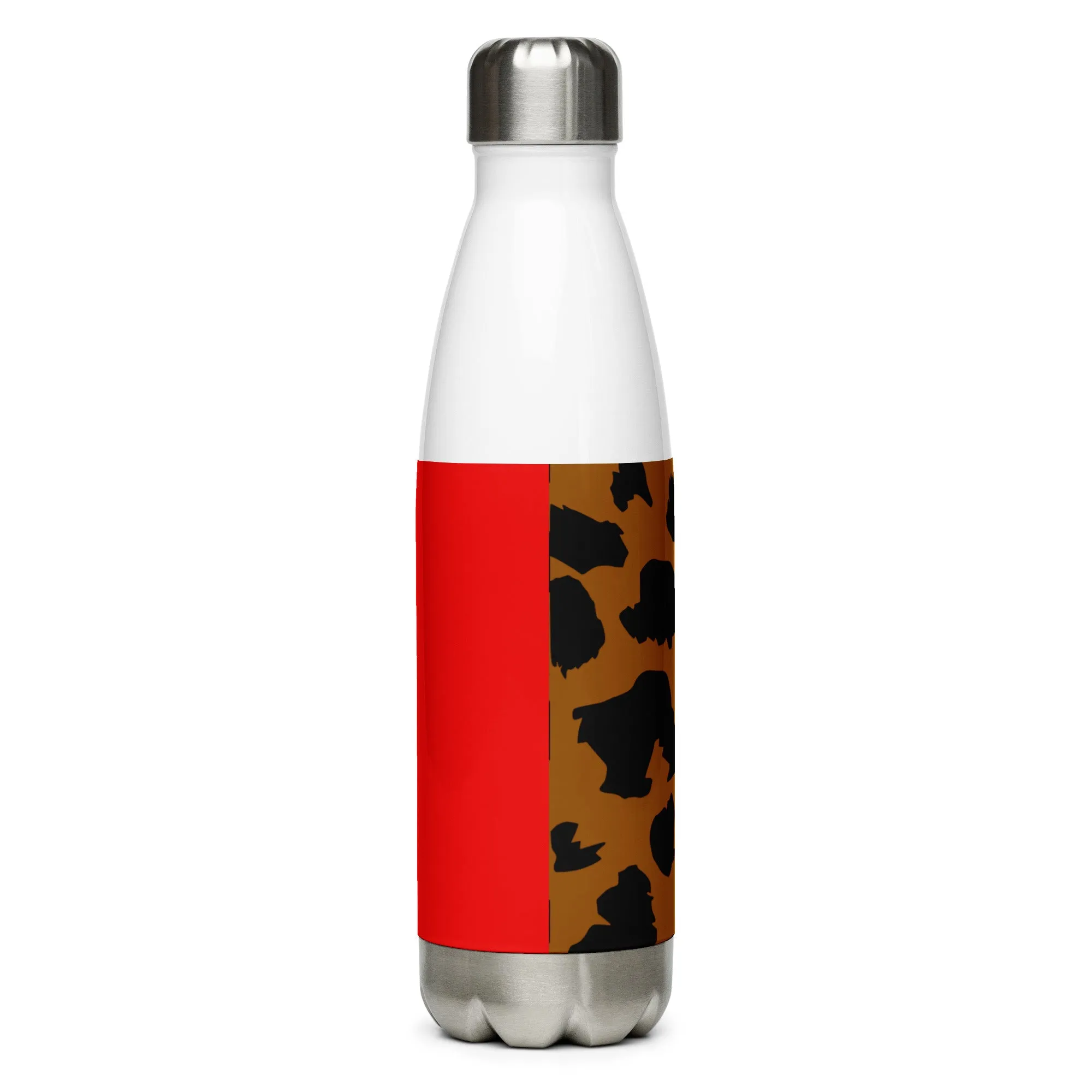 Stainless Steel Water Bottle Leopard and Red