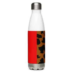 Stainless Steel Water Bottle Leopard and Red