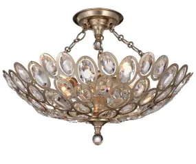 STERLING 3 LIGHT SEMI FLUSH, DISTRESSED TWILIGHT