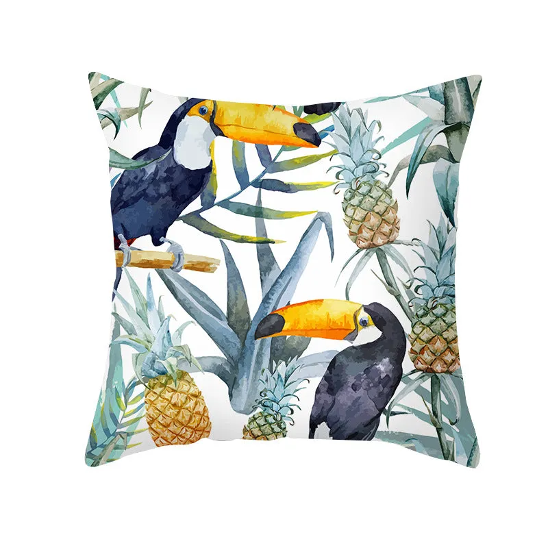 Summer Fruit Print Microfiber Throw Pillow Cover