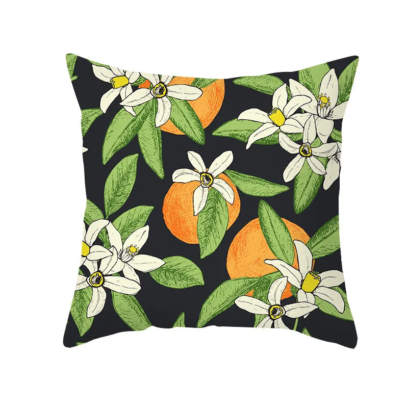 Summer Fruit Print Microfiber Throw Pillow Cover