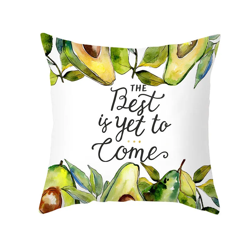 Summer Fruit Print Microfiber Throw Pillow Cover