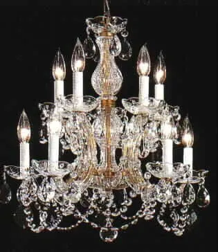 Swarovski Crystal Trimmed Chandelier Chandelier Lighting H22"Xw20" - A83-500/10Sw