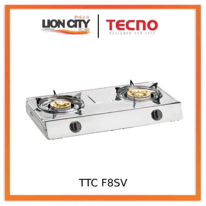 Tecno Uno TTC F 8 SV Table Top Stove Stainless Steel Gloss Finish